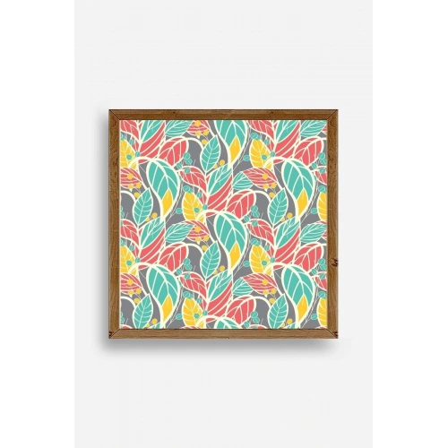 Yaprak Ahşap Çerçeveli Tablo 23 x 23