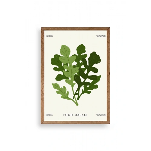 Yaprak Ahşap Çerçeveli Tablo 23 x 30