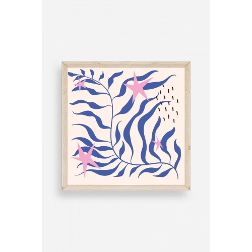 Yaprak Ahşap Çerçeveli Tablo 42 x 42