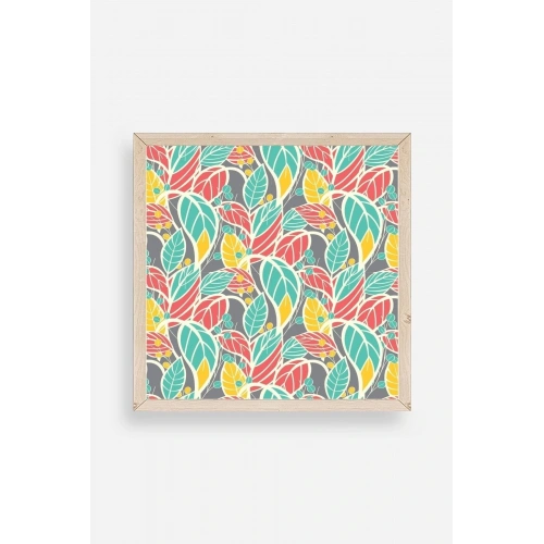 Yaprak Ahşap Çerçeveli Tablo 50 x 50