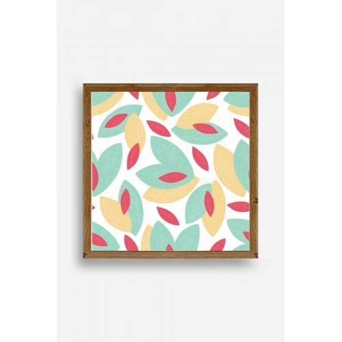 Yaprak Ahşap Çerçeveli Tablo 50 x 50