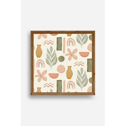 Yaprak Ahşap Çerçeveli Tablo 50 x 50