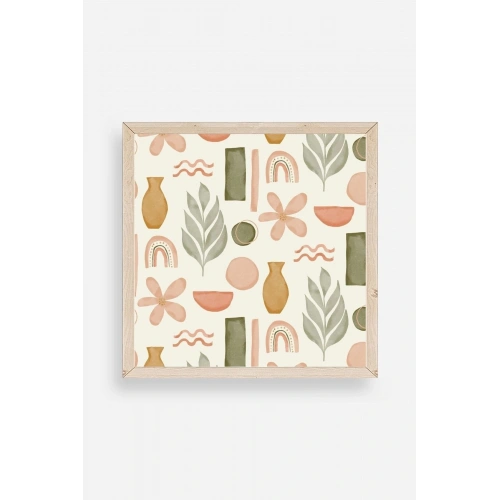 Yaprak Ahşap Çerçeveli Tablo 50 x 50