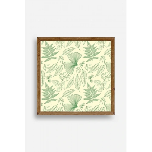 Yaprak Ahşap Çerçeveli Tablo 50 x 50