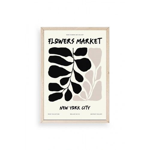 Yaprak Ahşap Çerçeveli Tablo 50 x 70