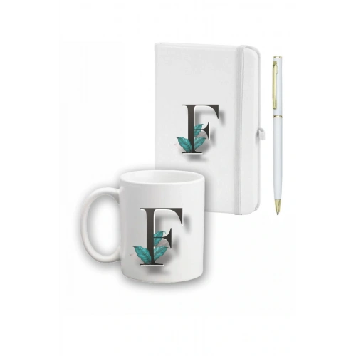 Yaprak Desen Ajanda, Kupa Ve Kalem Seti