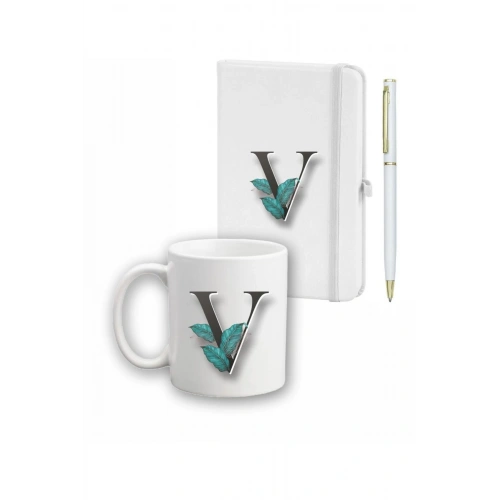 Yaprak Desen Ajanda, Kupa Ve Kalem Seti