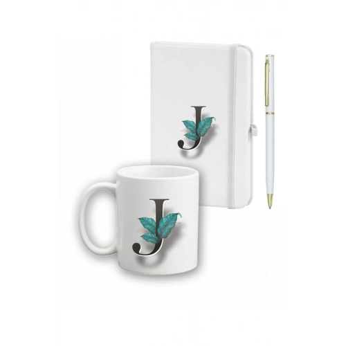 Yaprak Desen Ajanda, Kupa Ve Kalem Seti