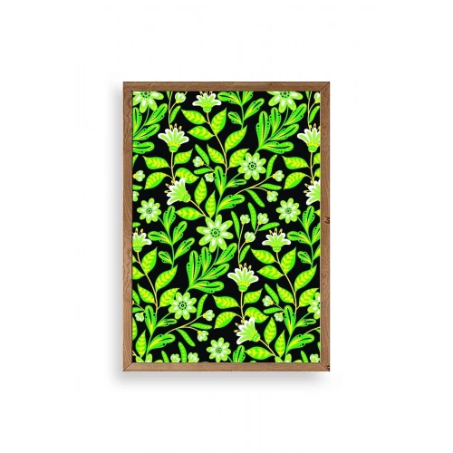 Yapraklar Ahşap Çerçeveli Tablo 23 x 30