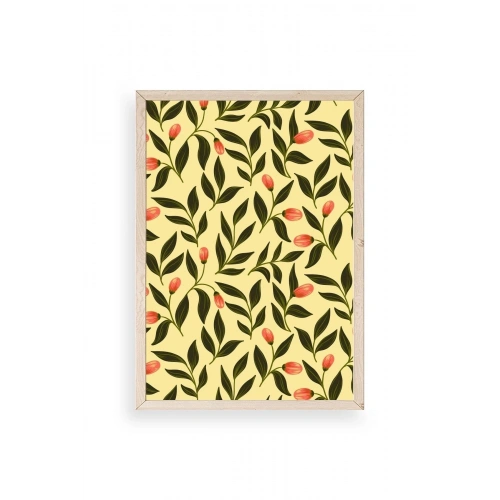 Yapraklar Ahşap Çerçeveli Tablo 23 x 30