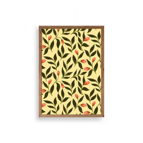 Yapraklar Ahşap Çerçeveli Tablo 30 x 42