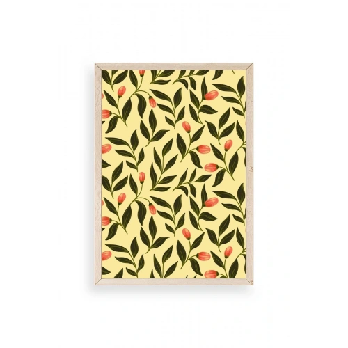 Yapraklar Ahşap Çerçeveli Tablo 30 x 42