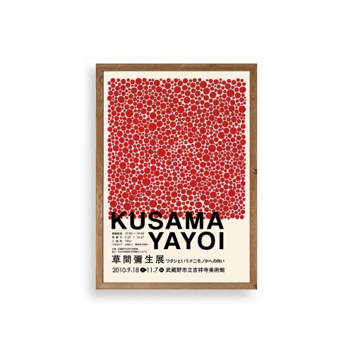 Yayoi Kusama Ahşap Çerçeveli Tablo 23 x 30