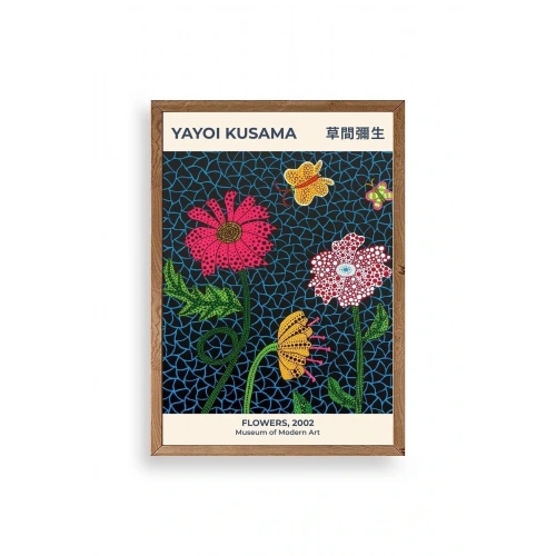 Yayoi Kusama Ahşap Çerçeveli Tablo 30 x 42