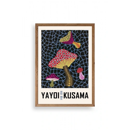 Yayoi Kusama Ahşap Çerçeveli Tablo 30 x 42
