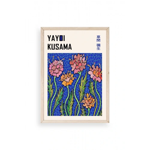 Yayoi Kusama Ahşap Çerçeveli Tablo 30 x 42
