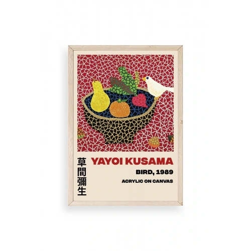 Yayoi Kusama Ahşap Çerçeveli Tablo 30 x 42