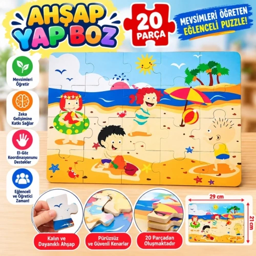 Yaz Temalı Ahşap Yer Puzzle 1 Adet