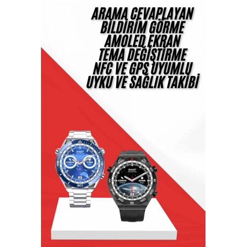 Yeni Nesil Akıllı Saat 1.62 İnç Nabız Sensörlü Sesli Görüşme