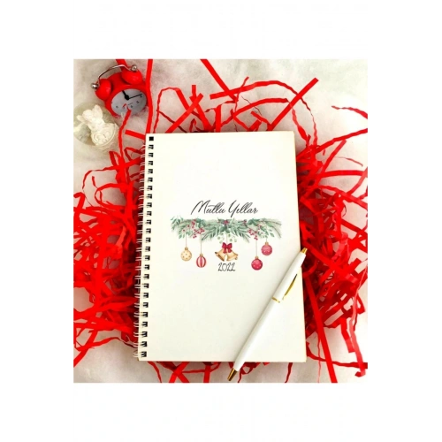 Yeni Yıl Ahşap Defter Kalem Seti