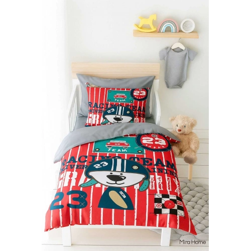Newborn Baby Boy Bedding Set 100% Cotton Racing Team