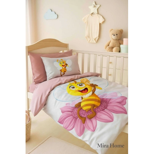 Newborn Girl Baby Bedding Set 100% Cotton Lady Bee