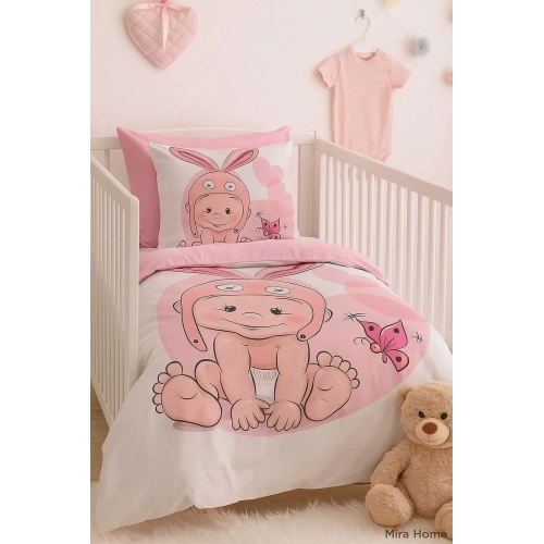 Newborn Baby Girl Bedding Set 100% Cotton Bunny Ear