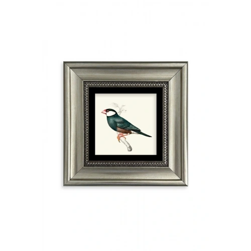 Yeşil Kuş Çerçeveli Taş Tablo 20 cm