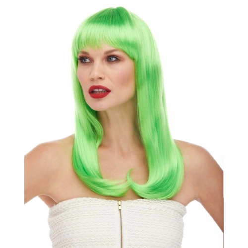 Yeşil Renk Uzun Düz Parti Peruğu (5365)