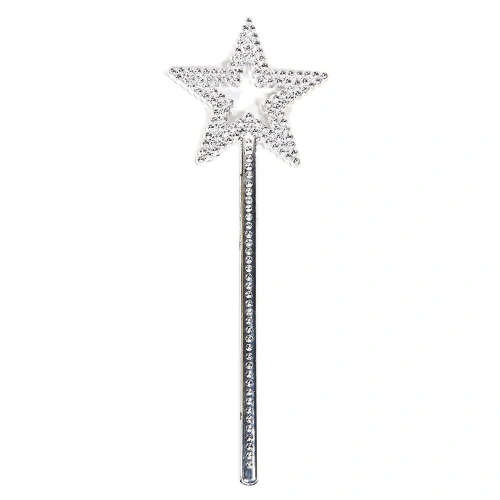 Yıldız Model Peri Asası Melek Asası Prenses Asası Metalize Gümüş Renk (5365)