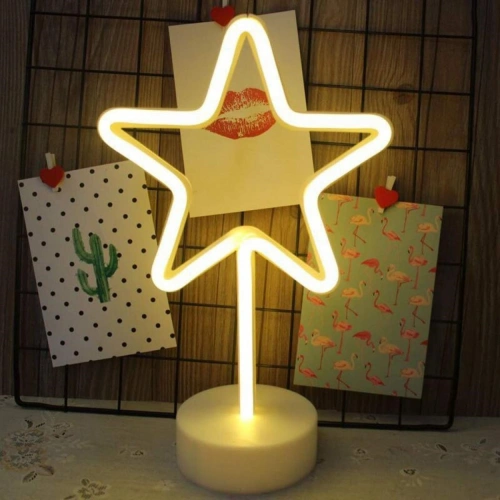 Star Designed Neon Led Table and Night Lamp Decorative Light (5365)