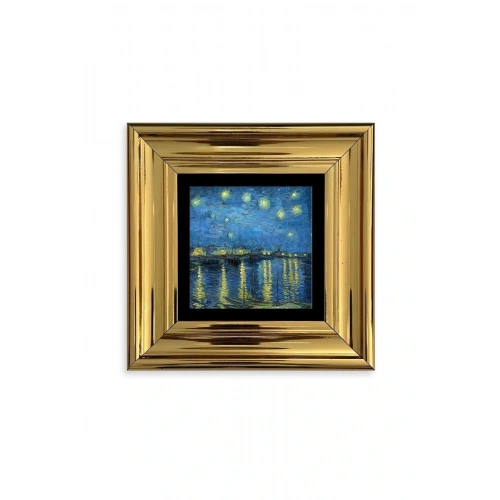 Yıldızlı Gece Çerçeveli Taş Tablo 20 cm