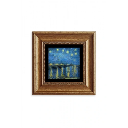 Yıldızlı Gece Çerçeveli Taş Tablo 20 cm