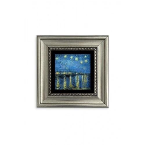 Yıldızlı Gece Çerçeveli Taş Tablo 20 cm