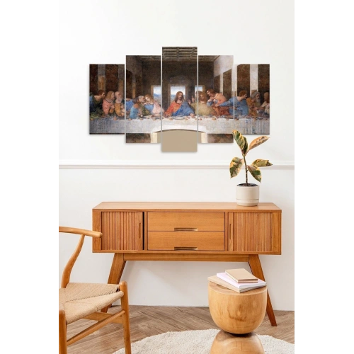 Yunan Bilgelik Manzarası 5 Parçalı Mdf Tablo 60 x 100