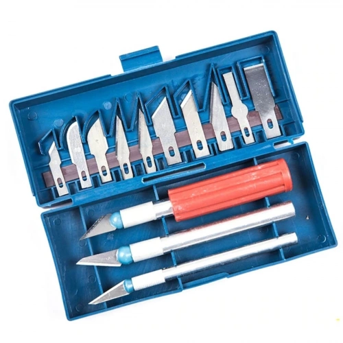 Zanaat 16 Parça Hobi Gravür Ahşap Heykel Çömlek Oyma Şekil Verme 13 Maket Bıçak Neşter Seti (5365)