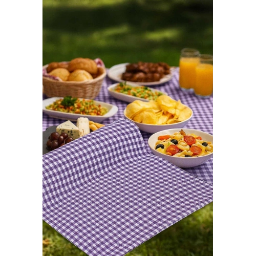 Zefir Desen Sofra Bezi Masa Örtüsü 170 x 170 Cm Lila