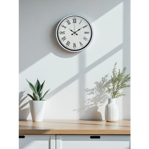 Zentime 36 Cm Beyaz Dekoratif Duvar Saati