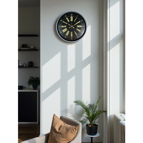 Zentime 36 Cm Gri Dekoratif Duvar Saati