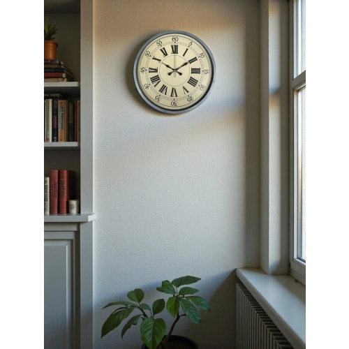 Zentime 36 Cm Gri Dekoratif Duvar Saati