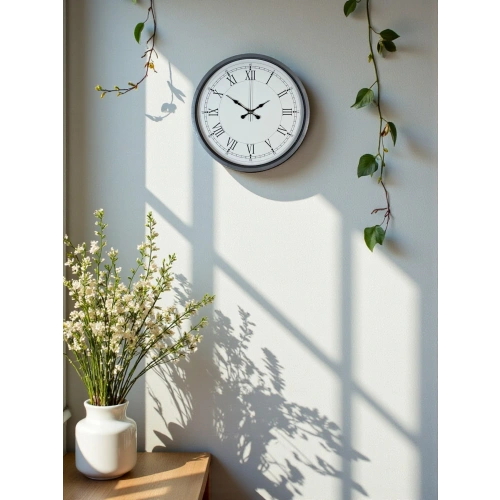 Zentime 36 Cm Gri Dekoratif Duvar Saati