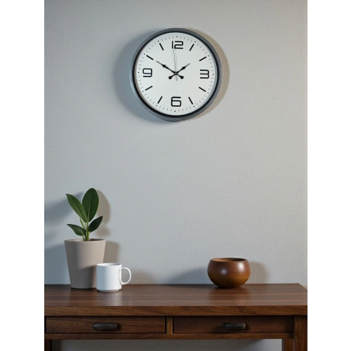 Zentime 36 Cm Gri Dekoratif Duvar Saati