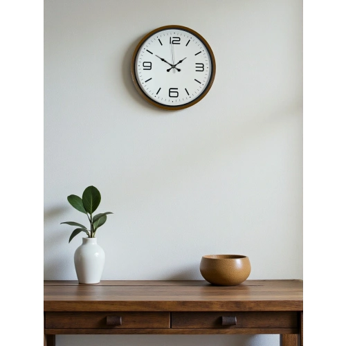 Zentime 36 Cm Kahverengi Dekoratif Duvar Saati