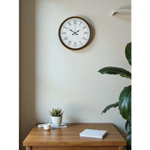 Zentime 36 Cm Kahverengi Dekoratif Duvar Saati