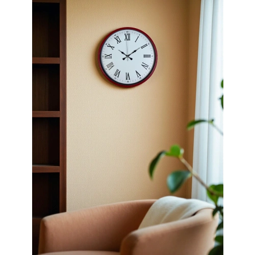 Zentime 36 Cm Kırmızı Dekoratif Duvar Saati