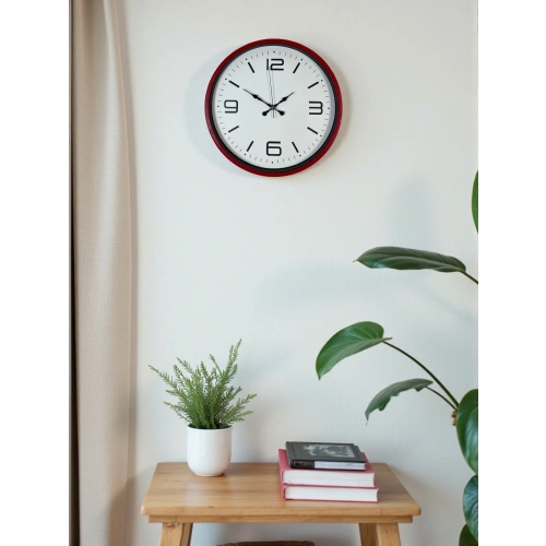 Zentime 36 Cm Kırmızı Dekoratif Duvar Saati