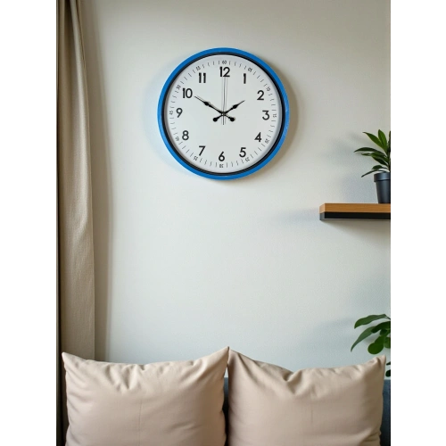 Zentime 36 Cm Mavi Dekoratif Duvar Saati