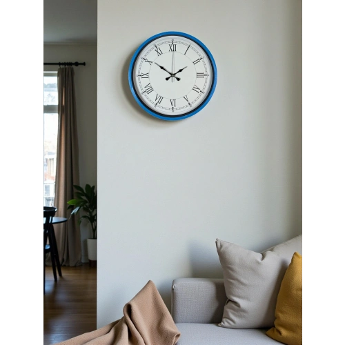 Zentime 36 Cm Mavi Dekoratif Duvar Saati