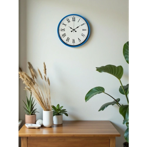 Zentime 36 Cm Mavi Dekoratif Duvar Saati