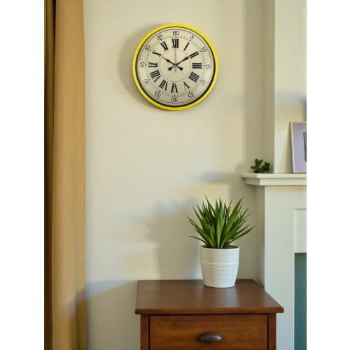 Zentime 36 Cm Sarı Dekoratif Duvar Saati